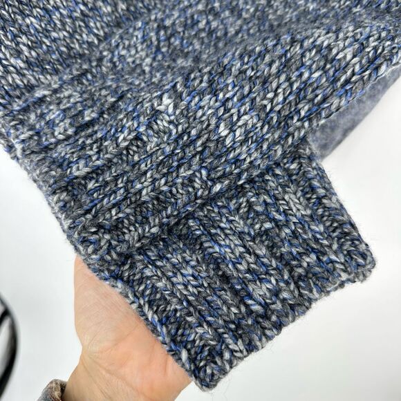 Gran Sasso Mens Crew Neck Fisherman Sweater Knit Wool Cashmere Size L Tall - Picture 6 of 10